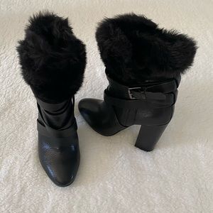 🌺 Pour La Victoire Bionda Black Leather Faux Fur Boots 🌺